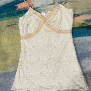 Lace, almond tank top